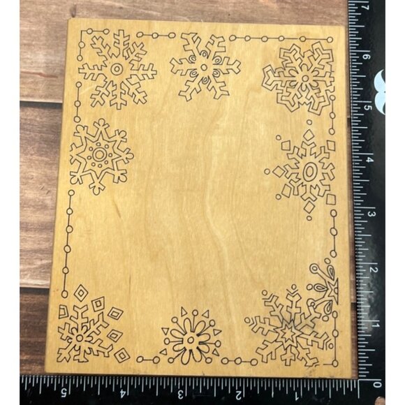 JUDIKINS 9614J SNOWFLAKE BORDER WOOD MOUNTED RUBBER STAMP BY PAULA BEST - Picture 1 of 4